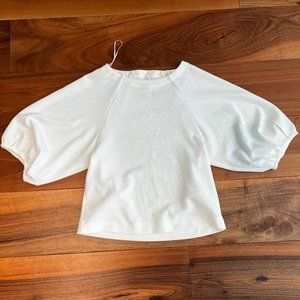 ANTHROPOLOGIE White Balloon Sleeve Blouse